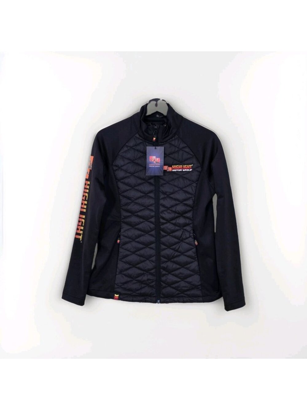 NWT Stormtech Women S Black Hybrid Quilted Jacket Highlight Motor Group Zip Edgy